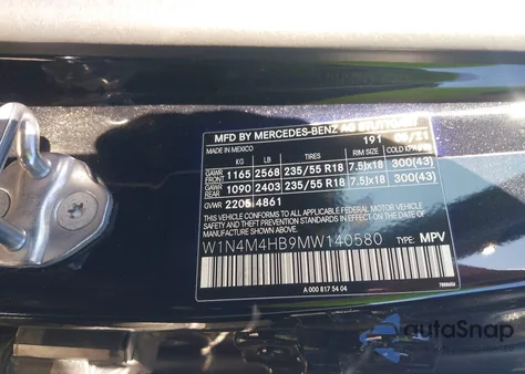 2021 Mercedes-Benz Glb 250 4Matic z USA, uszkodzony, nr VIN W1N4M4HB9MW140580